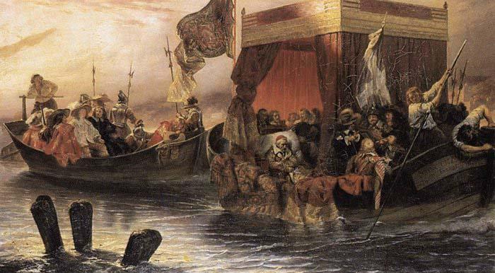 Paul Delaroche The State Barge of Cardinal Richelieu on the Rhone oil painting image